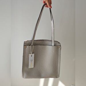 Carlo G 💗Pebbled Cream Shoulder Tote Bag with Slim Straps